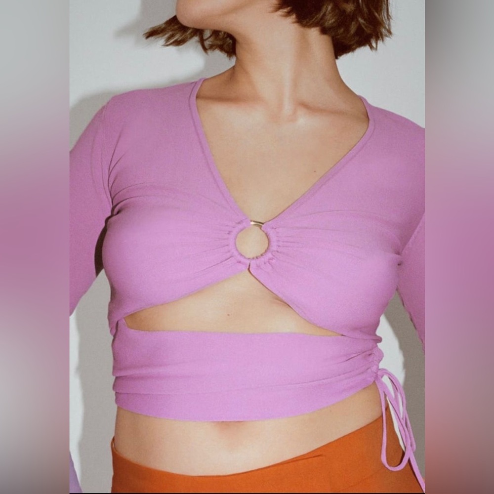 ZARA Long Sleeve Purple Top